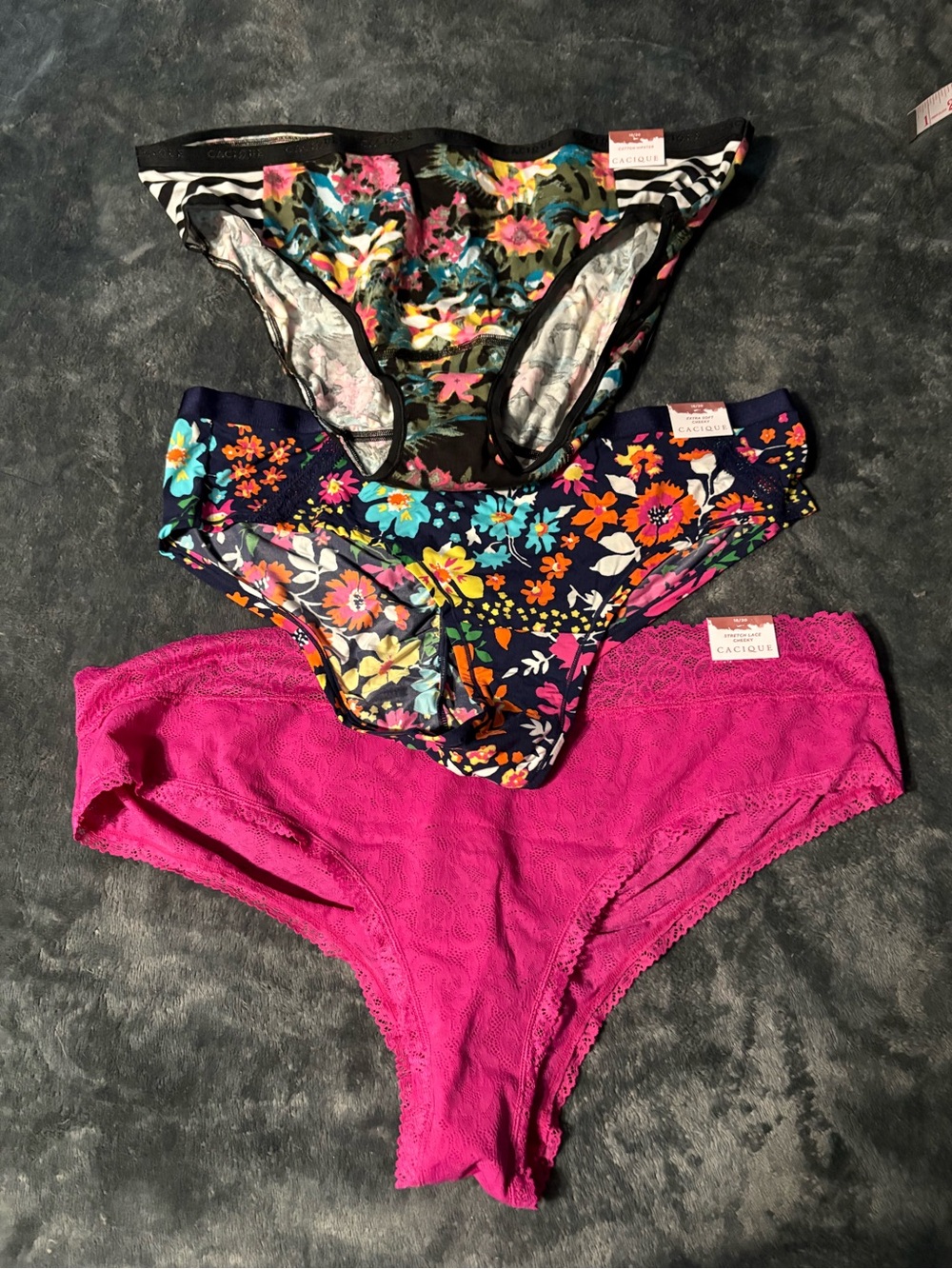 Cacique panties 18/20 NWT  - Bright Pink & Floral Mix (3-Pack)